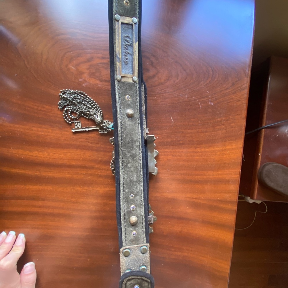 Greek designer DUKAS belt Swarovski crystals - Picture 6 of 14